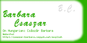 barbara csaszar business card